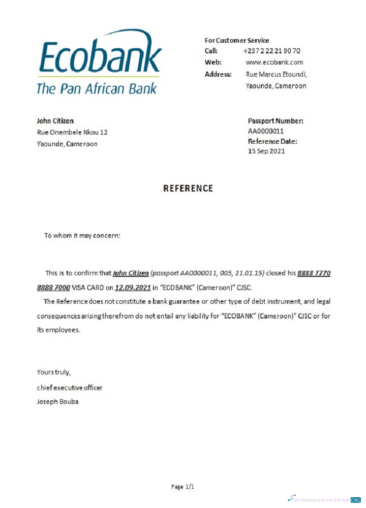 Download Cameroon Ecobank closure reference Photoshop template